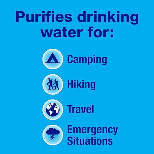 Potable Aqua Water Purification Tablets, Portable and Effective Water Purification Solution for Camping, Hiking, Emergencies, Natural Disasters and International Travel