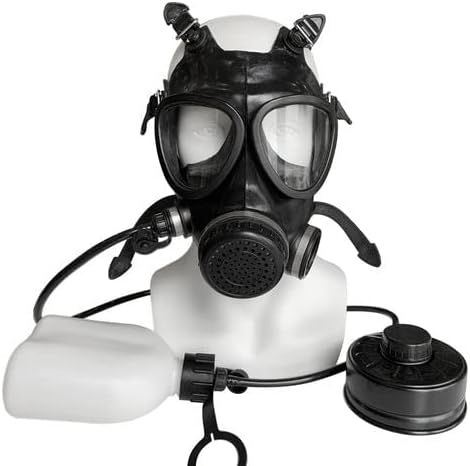 Gas Mask NBC Filter CBRN Respirator Mask Tactical Mask Face Mask MILITARY GRADE Mask with BOTTLE STRAW HOSE Fits All With Adjustable Straps Filter