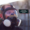 MFull Face Organic Vapor & Particulate Respirator - Dual Activated Charcoal Filtration - Full Face Eye Protection Mask
