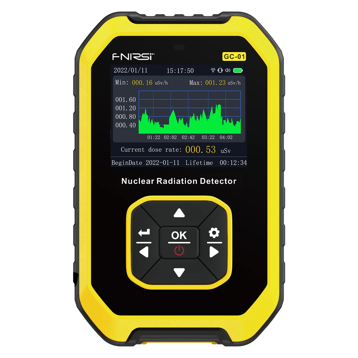 Counter Nuclear Radiation Detector - FNIRSI Radiation Dosimeter with LCD Display, Portable Handheld Beta Gamma X-ray Rechargeable Radiation Monitor Meter, 5 Dosage Units Switched