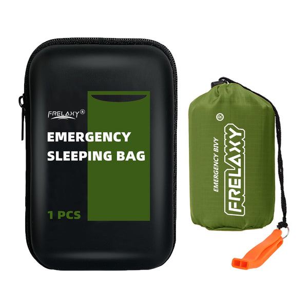 Emergency Sleeping Bag 1-Pack/2-Pack, Extra-Thick Compact Survival Bivy with Whistle, Storage Pouch, and EVA case, Perfect for Survival Kits