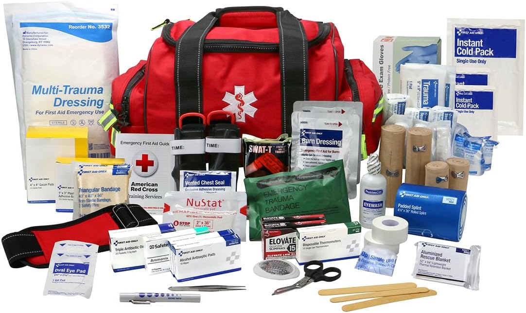 First Aid Only 91484 Basic First Aid Kit First Responder Bag with Bleed Control, 335 Pieces