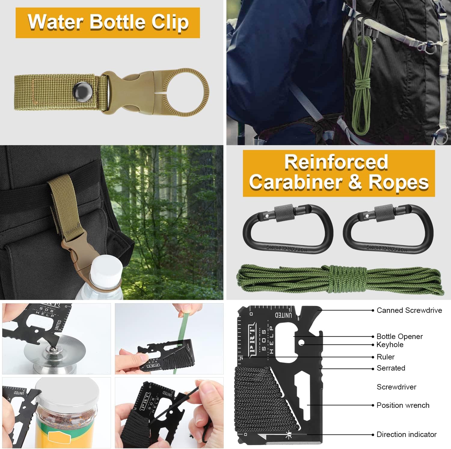 Survival Kit, Emergency Survival Gear and Equipment, Fishing Hunting
