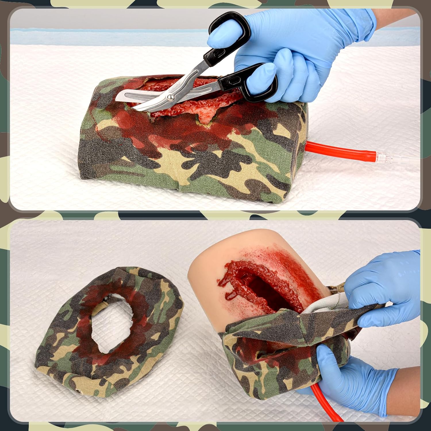 Thigh Laceration Wound Packing Trainer to Bleed Control for Medical Education, First Aid Emergency Pracitce, Military Trauma Trainner